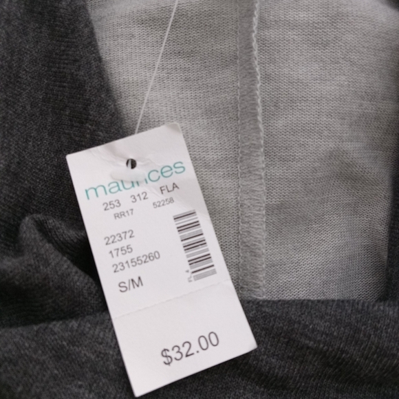 MAURICES CAPE WITH COWL NECK SIZE S/ M NWT LIGHT GRAY &‎ DARK GRAY - Picture 9 of 12